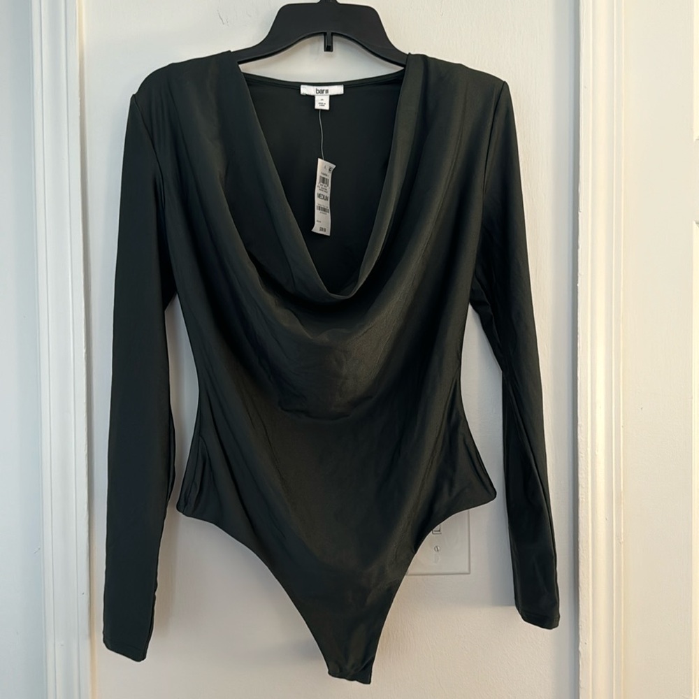 Green Cowl Neck Bodysuit